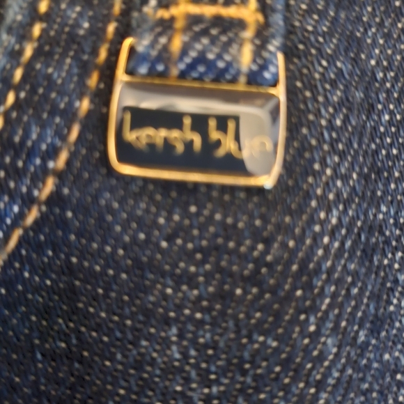 Kersh Blue Low-Rise Dark Wash Bootcut Jeans Size 31/34Long - Picture 3 of 11